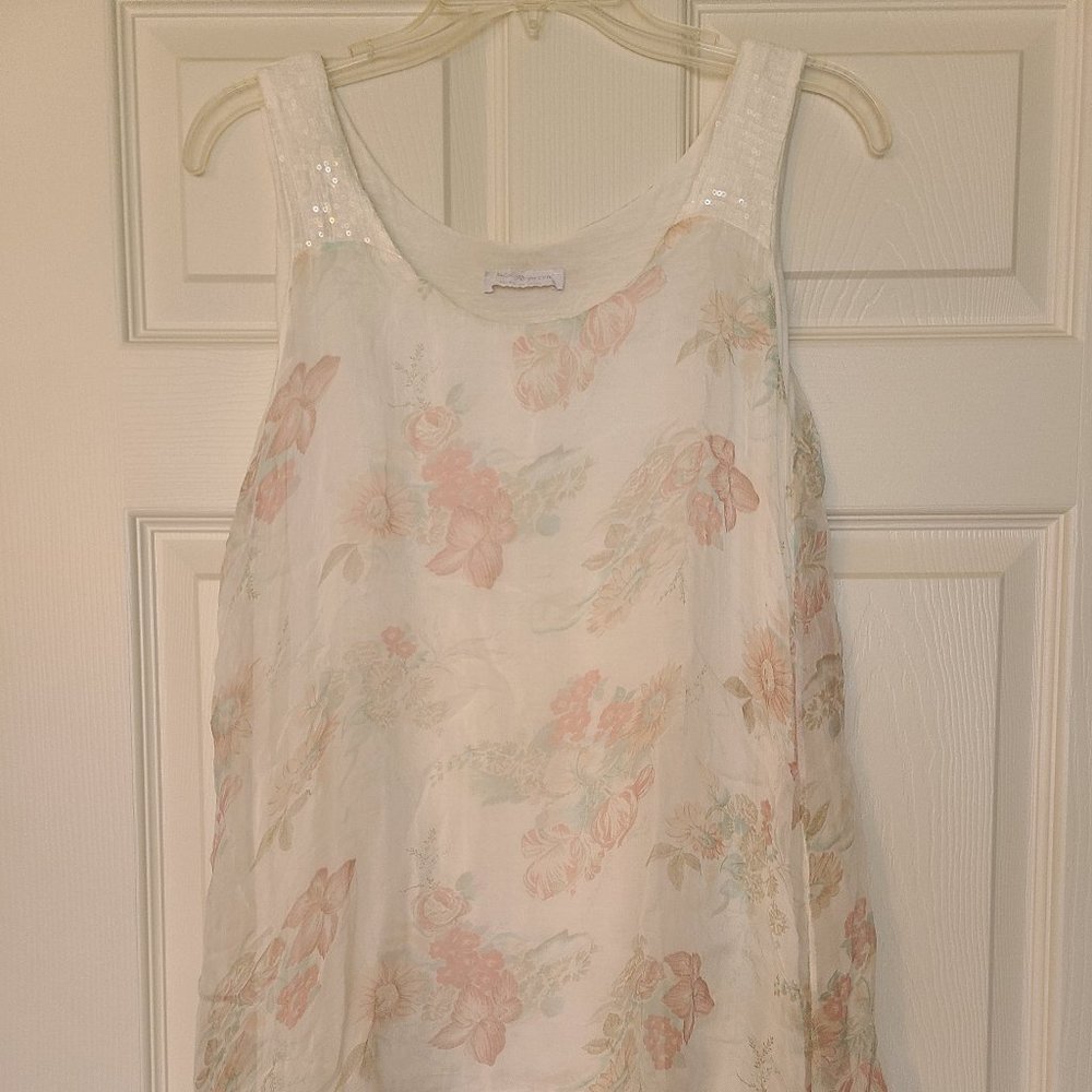 Dolce Ragazza Sleeveless Silk Top Size S